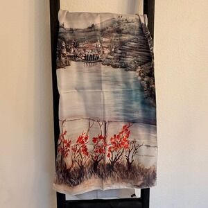 Douro East London Scarf Watercolor Landscape Art Shawl Wrap Travel‎